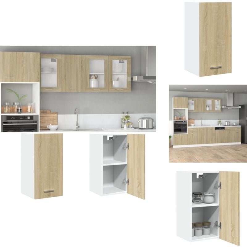 Hängeschrank Sonoma-Eiche 29,5x31x60 cm Holzwerkstoff - Küchenregal - Aufbewahrungsschrank - Hängeoptik - Holzschrank - ...