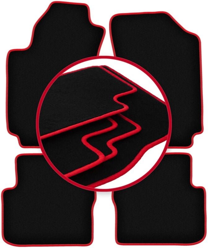 CARLUX-RED Autofußmatten für: Fiat Stilo Fließheck, Kombi (2000-2008)