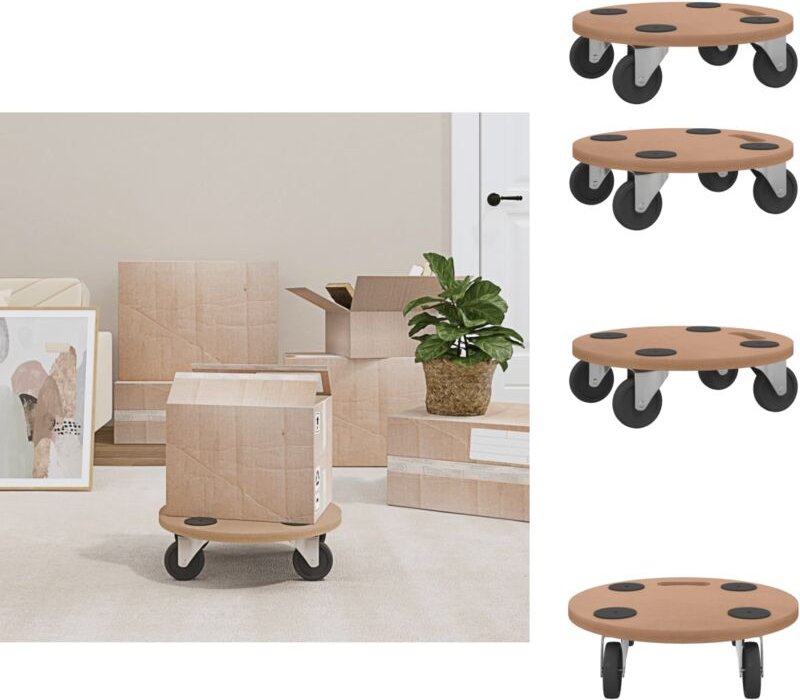 Paletten & Ladeflächen - Living Rollbretter 2 Stk. Rund Holzwerkstoff