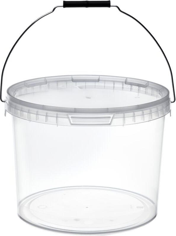 Garronda Eimer mit Deckel 10 L für die Lagerung von Lebensmittel- und Chemischen Produkten 1 Stück Transparent GD-0072