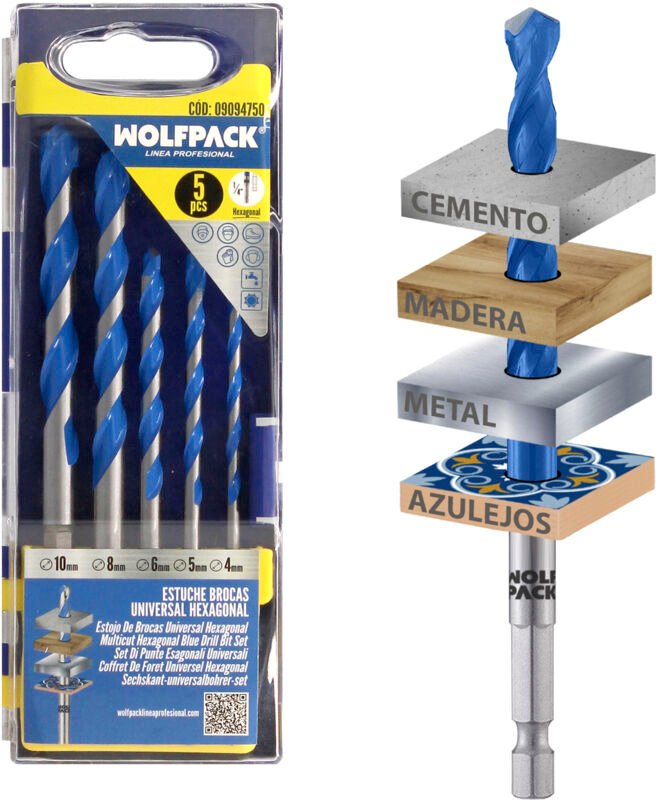 Universeller Sechskant-Bohrerkoffer ø 4,0 bis ø 10 mm.