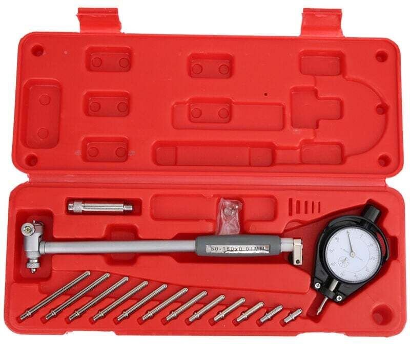 Messuhr mit 12 Messköpfen, hohe Präzision, 0,01 mm, 50–160 mm - Lntyq