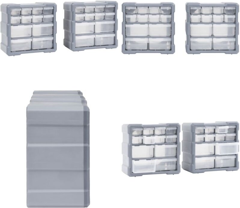 Multi-Schubladen-Organizer 2 Stk. 12 Schubladen 26,5x16x26 cm - Multi-Schubladen-Organizer - Werkzeug-Organizer - Home &...