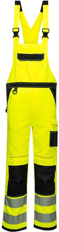 Latzhose PW3 Hochsichtbarkeit Gelb/Schwarz L