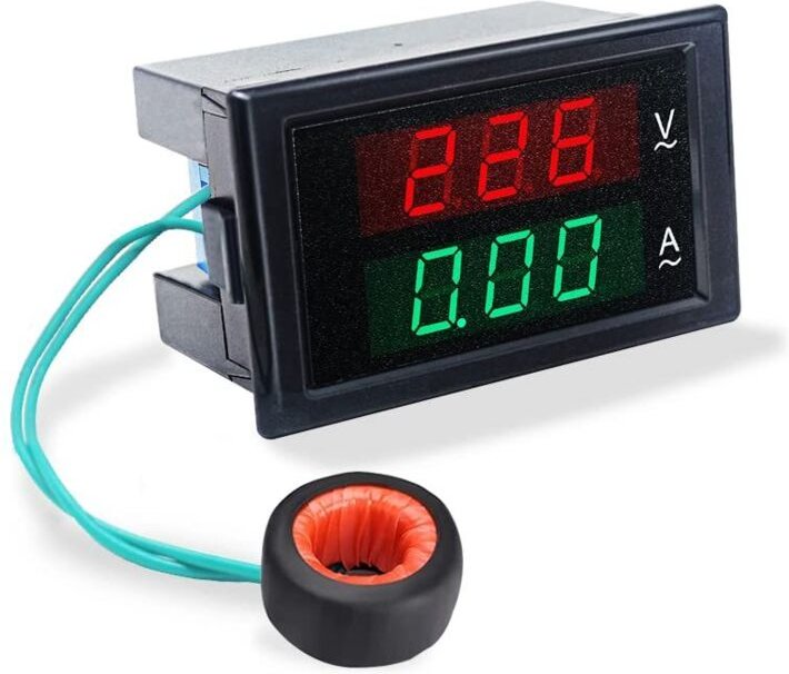 Digital Voltmeter Amperemeter AC 80-300V 0-100A Spannung Strom Meter Volt Amp Anzeige Voltmeter Stromstärke Multimeter 2...