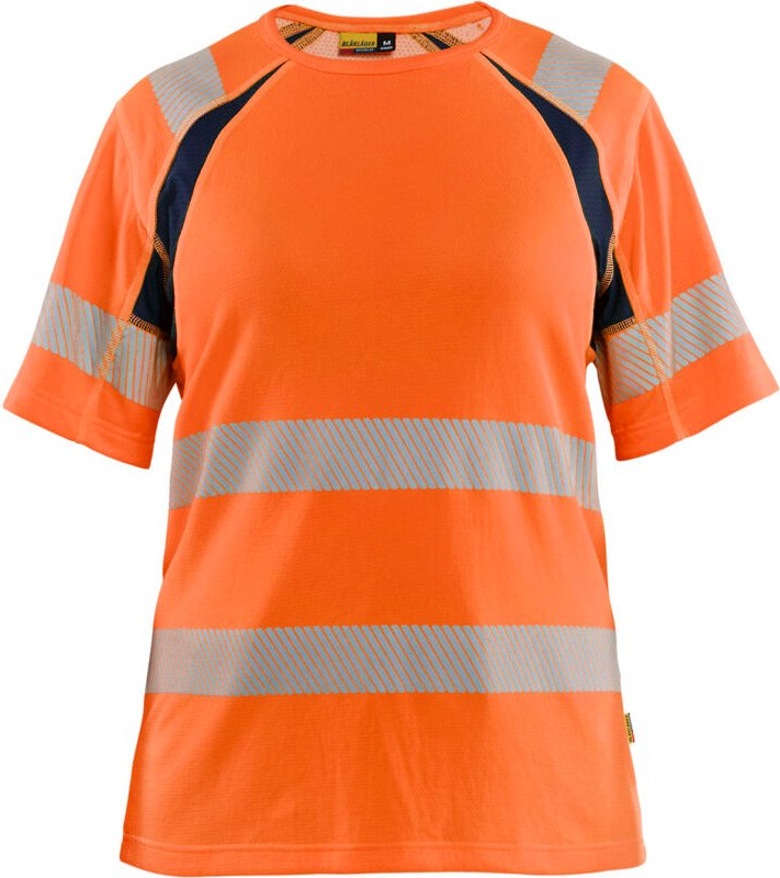 Hochsichtbares Arbeitst-Shirt für Damen 3503 - Orange/Navy S