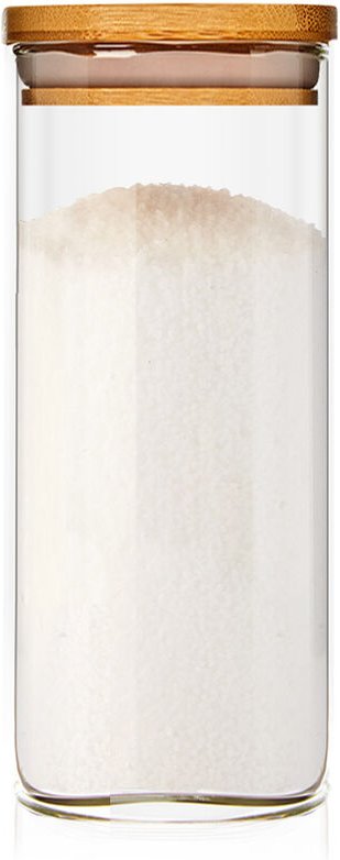 Thumbnail - Klarstein - Eckiges Glas mit Bambusdeckel luftdicht mit Silikonring 6 x 15 cm 300 ml