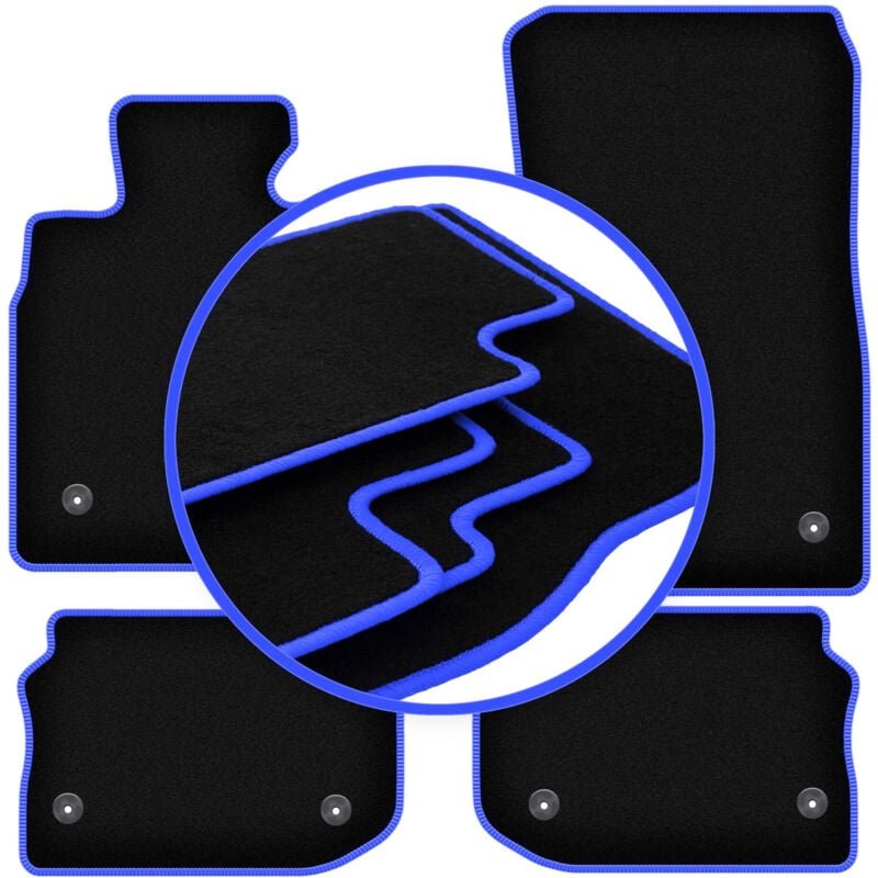 CARLUX-BLUE Auto-Fußmatten für: BMW 5 F10 Limousine (Klettverschluss) (2010-2013)