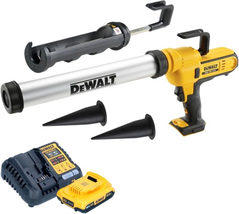 DeWalt DCE 581 D1K Akku Kartuschenpistole 18 V 310 ml + 1x Akku 2,0 Ah + Ladegerät + Koffer