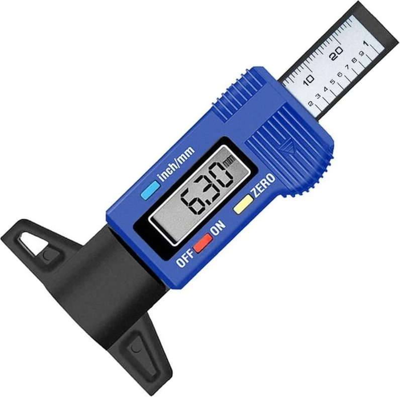 Aougo - Digitaler Reifentiefenmesser, LCD-Messschieber, 0–25,4 mm, digitaler Reifentiefenmesser für Auto, Motorrad, Tran...