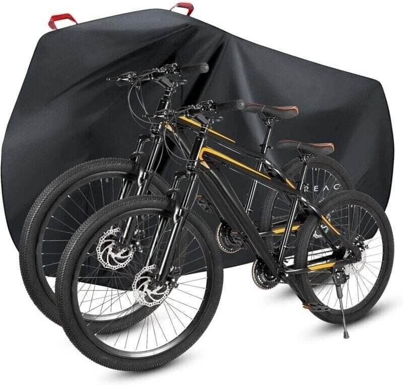 Thumbnail - Aimoonsa - Wasserdichte Fahrradabdeckung, Outdoor-Schutzhülle für 1 oder 2 Fahrräder, 210D-Nylon, Fahrrad-Regenschutz mi...