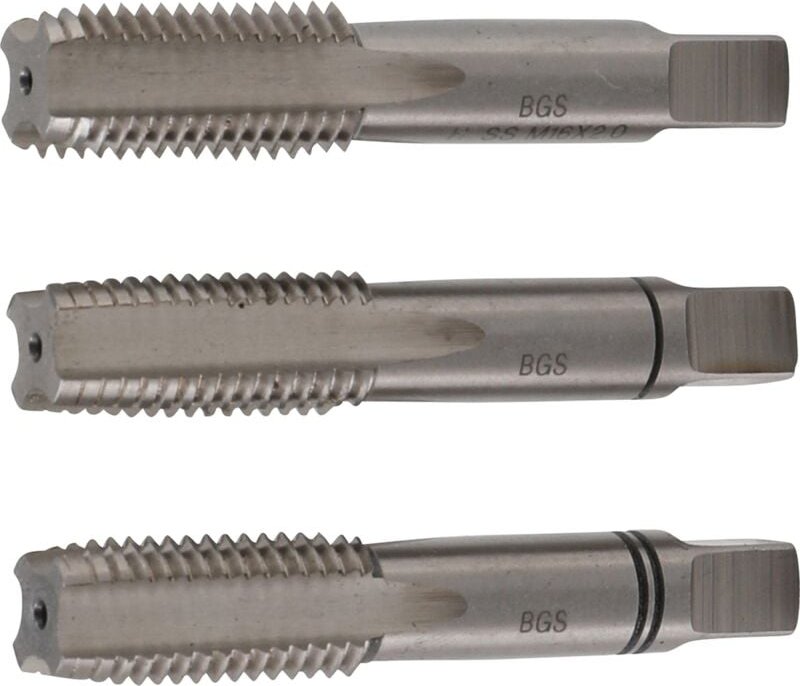 Bgs Technic - Gewindebohrer-Satz Vor-, Mittel- und Fertigschneider hss-g M16 x 2,0 3-tlg.