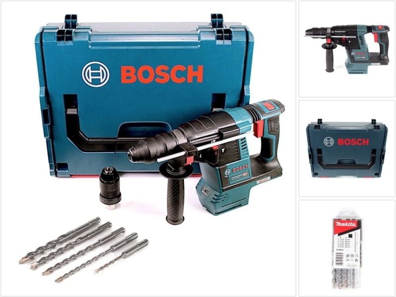 Bosch GBH 18V-26 F Akku Bohrhammer 18V 2,6J SDS-Plus in L-Boxx mit 5 SDS-VPlus Hammerbohrer