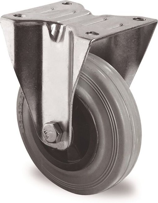 PROMAT Bockrolle 100 mm 75 kg Vollgummi Rollenlager 105 x 80 mm Polypropylen