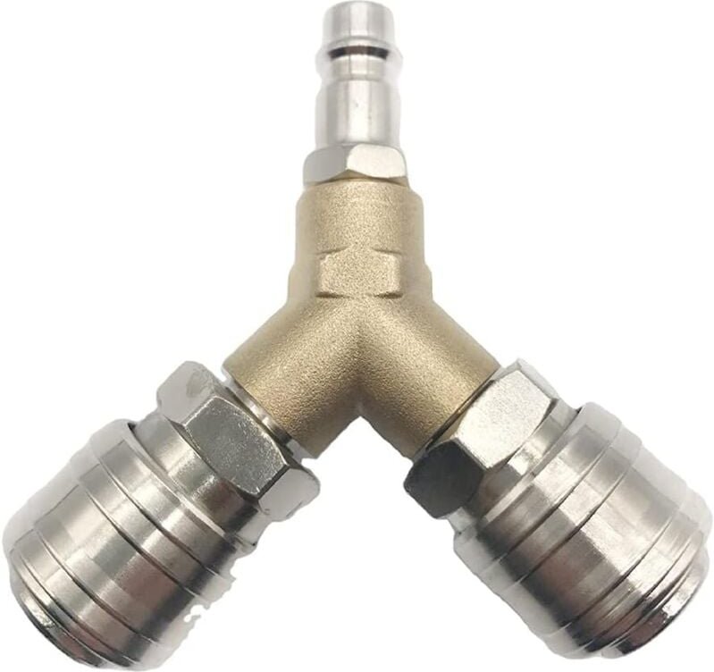 Thumbnail - Druckluftverteiler, Druckluftanschluss, Druckluftschalter, mit zwei 1/4-Zoll-Gewindeanschlüssen, aus rostfreiem Messing ...
