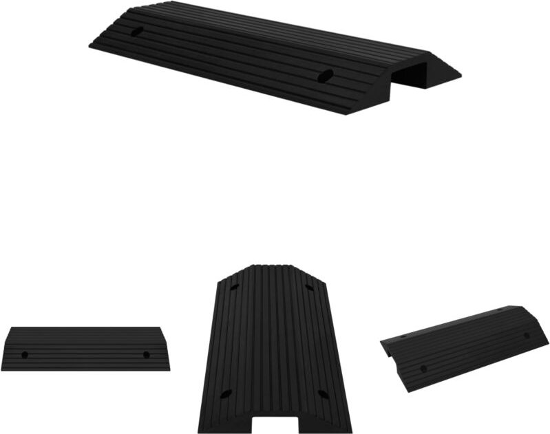 The Living Store - Brückenschwellenrampe 80x40x8 cm Gummi - Verkehrsschilder