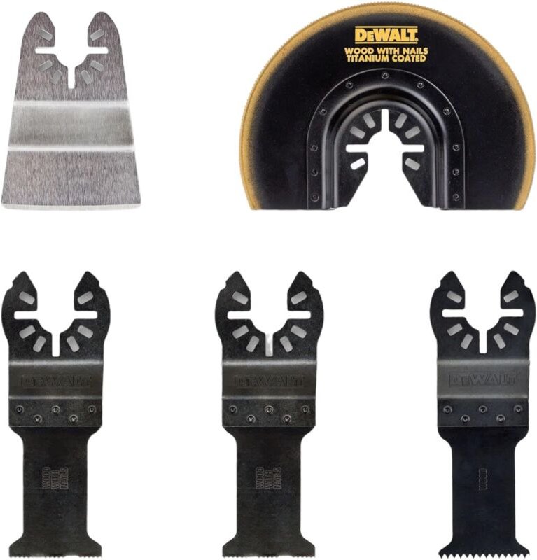 Dt 20715-QZ Multitool Zubehör 5 tlg. für Holz, Holz mit Nägeln, Kunststoff, Gipskarton, Lack- und Kleberesten - Dewalt