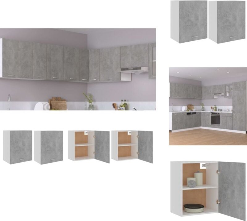 Hängeschränke 2 Stk. Betongrau 50x31x60 cm Holzwerkstoff - Küchenschränke - Hängeschränke - Betongrau - Holzwerkstoff - ...