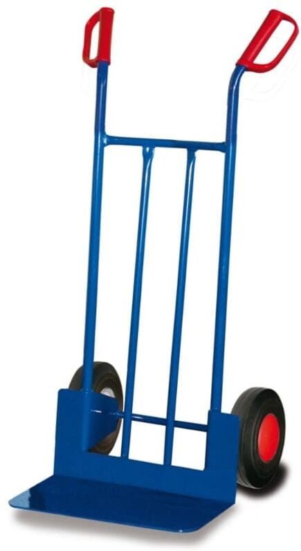 VARIOfit Stahlrohrkarren 250kg Tragkraft mit großer Schaufel, Höhe 1110mm Vollgummibereifung