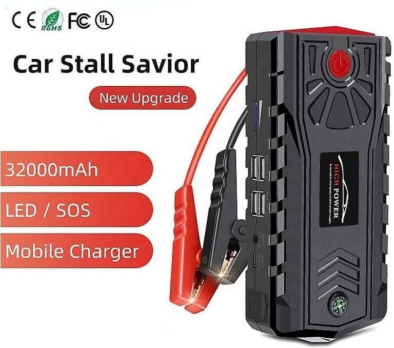 Woosien - 32000 mAh Hochleistungs-Auto-Starthilfe-Powerbank / tragbare 12-V-Lithiumbatterie-Multifunktions-Auto-Starthil...