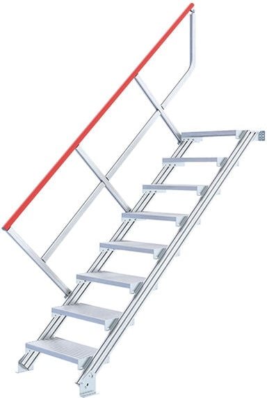 Plateforme Direct-matisere - Industrietreppe 13 Stufen - Standhöhe 3.25m - Stufenbreite 800mm - Anstellwinkel 45° - 2211...