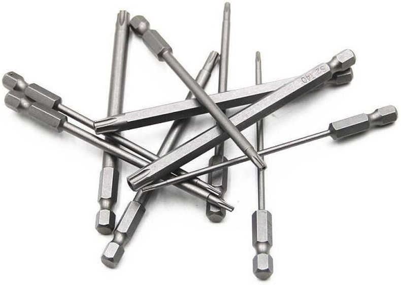 Thumbnail - 11-teiliges langes Torx-Schraubendreher-Bit-Set – magnetische Bits – 1/4-Zoll-Sechskantschaft – Größen T6 bis T40 – 100 ...