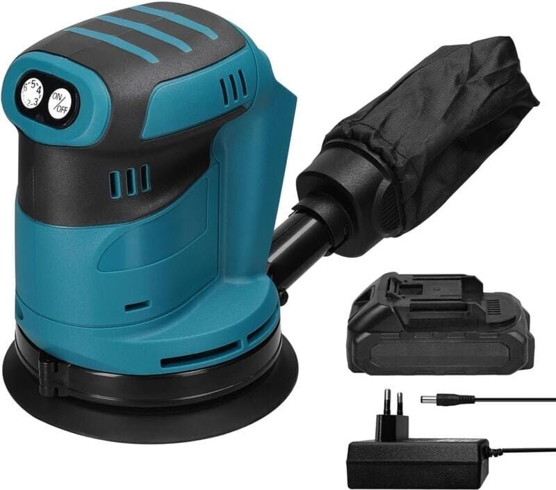 90 w, 20 v, 12.000 U/min, kabelloser Exzenterschleifer für Akku, zum Schleifen und Polieren von Holz, Möbeln und Metall