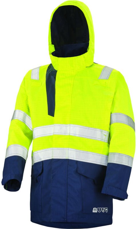 Thumbnail - Parka Hv Wetterfest Access Gelb Fluo/taupe Blau L