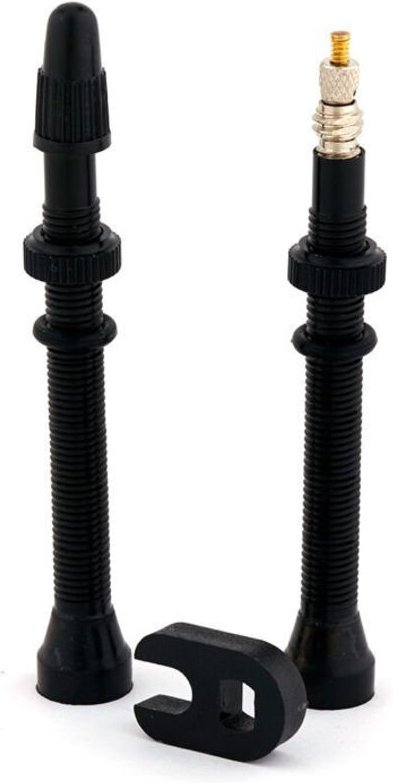 Rote Trezado Tubeless-Ventile 80 mm – Blister – 2 Stück mit Schlüssel