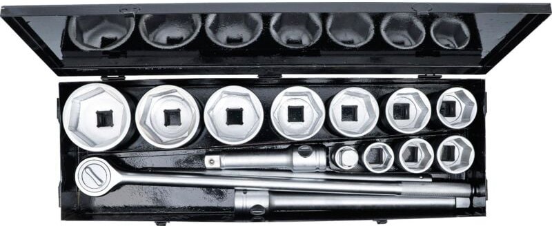 Steckschlüssel-Satz Antrieb 25 mm (1') sw 36 - 80 mm 15-tlg.