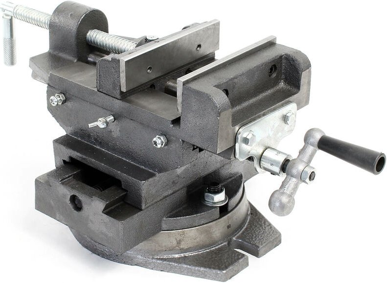Maschinenschraubstock 125 mm Backenbreite, Schraubstock aus Gusseisen für Werkstatt, Bohrmaschinenschraubstock, Tischsch...