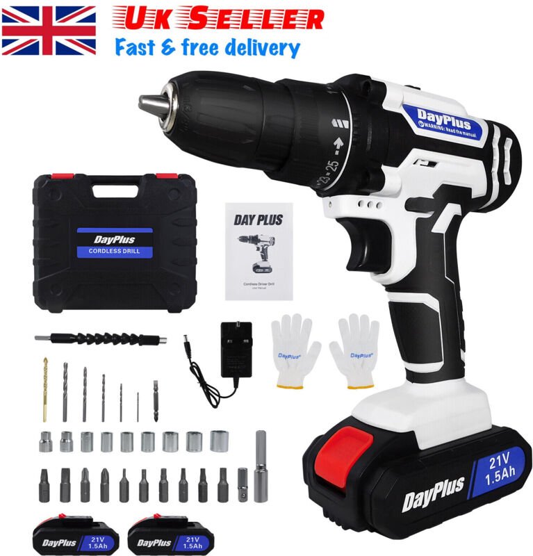 21V Bohrer 2-Geschwindigkeits-elektrischer led Akku-Bohrer/Treiber mit Bits Set-2 Li-Ionen-Batterie