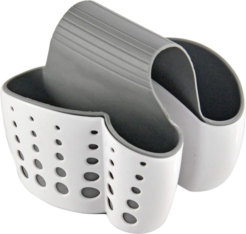 Doppelter Spülbecken-Caddy mit Schwamm- und Reinigungsmittelhalter, Wasserhahn-Organizer, antimikrobiellen Abflusslöcher...