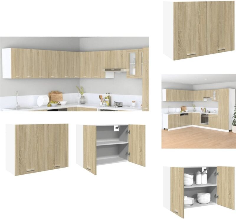 Hängeschrank Sonoma-Eiche 80x31x60 cm Holzwerkstoff - Küchenmöbel - Hängeschrank - Wandregal - Wohnwand - Küche Organisi...