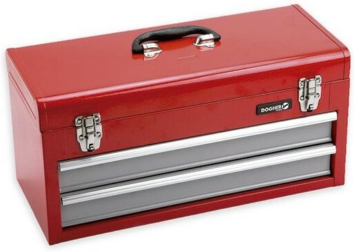 Werkzeugkoffer, metallic, 1 Tablett + 2 Schubladen (510 x 218 x 250 mm) Dogher 026-003