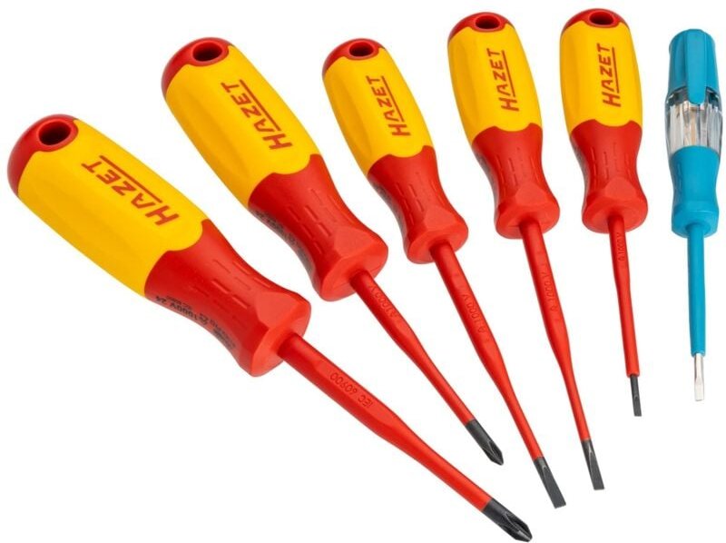Hochvolt Elektriker Schraubendreher Satz, schutzisoliert, Schlitz Profil, Kreuzschlitz Profil ph, 6-tlg., 0,4 x 2,5 - 0,...