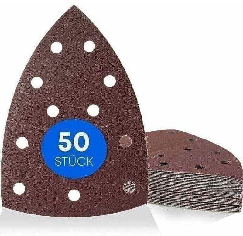50er-Pack Prio Schleifdreiecke mit 11 Löchern, 105 x 152 mm, Körnung 120, für Multischleifer/Schleifblätter/Dreieck-Schl...