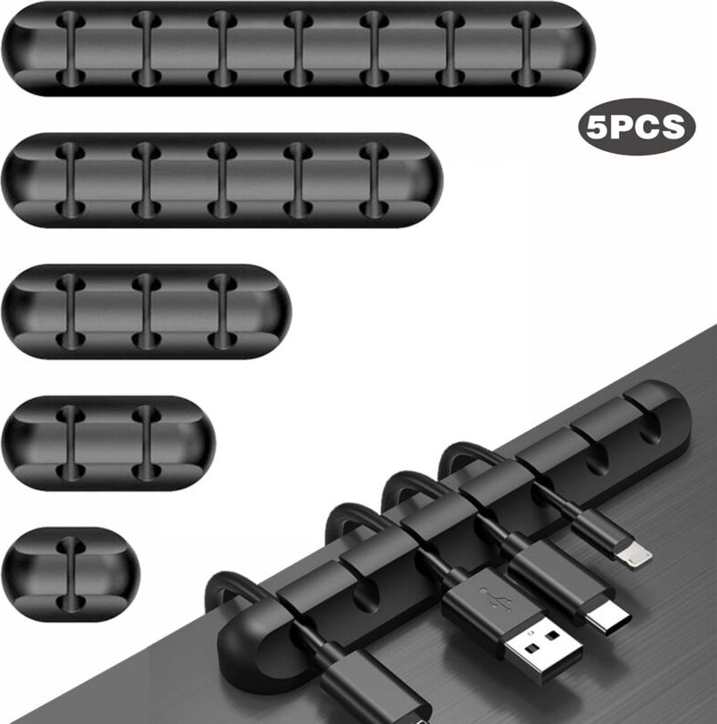 5er-Pack Kabelclips, selbstklebende Kabelmanagement-Clips für Netzkabel, USB-Kabel, Ladegeräte a
