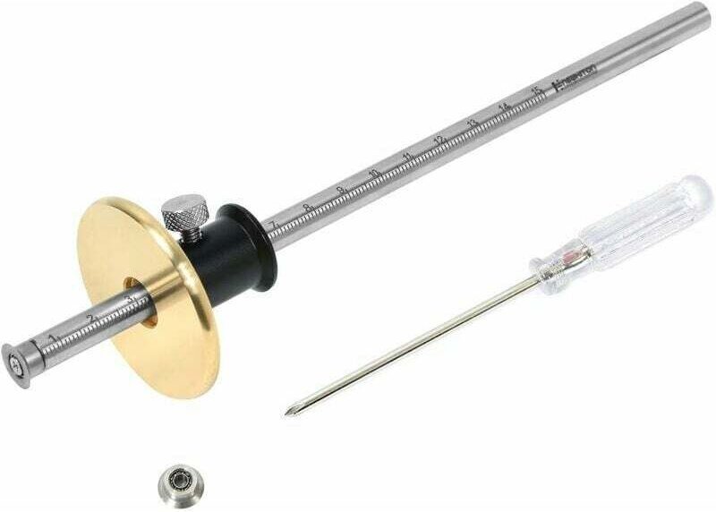 Anreißlehre, mit Rad für Weich- und Hartholz, Sicherheitsarretierung, Mikroverstellfunktion, inklusive Schraubendreher A