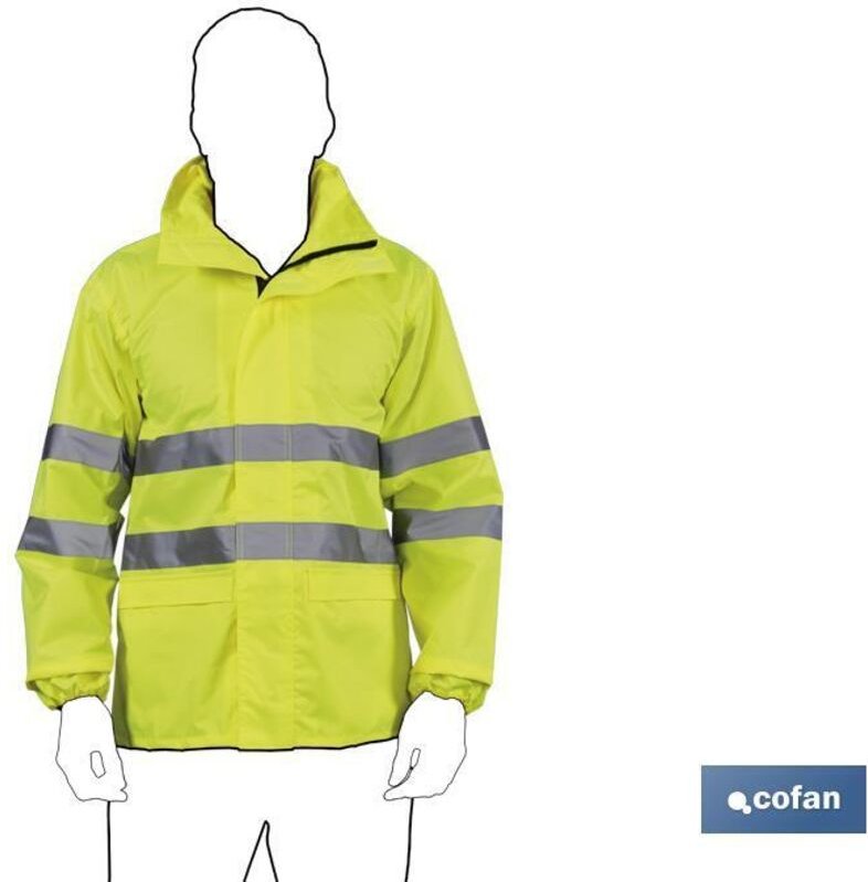 Warnschutz-Regenjacke, Gelb, Modell Pollux, Größe xl