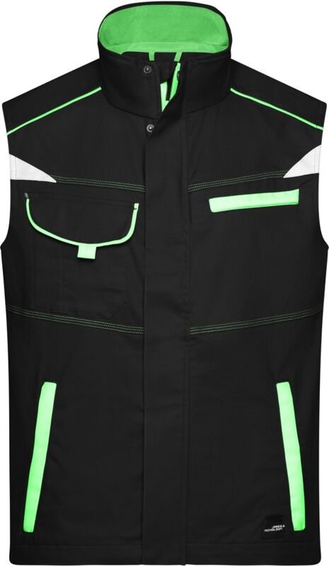 James&nicholson - Funktionelle Weste im sportlichen Look JN850 Gr. xs black/lime-green