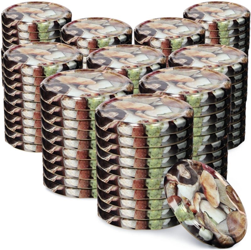 Kadax - Schraubdeckel fi82 mm, für Einmachgläser, 100 Stück, Pilze