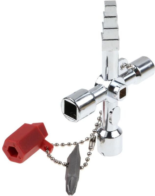 Crediri Tools 4-Kant-Schraubenschlüssel, Vierkant-Dreiecksschlüssel, Universalschlüssel, Zinklegierung, Dreikantschlüsse...