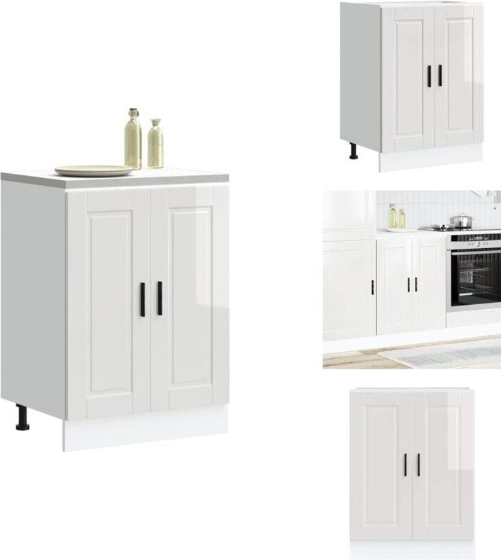 Küchenunterschrank Porto Hochglanz-Weiß Holzwerkstoff - Küchenunterschrank - Küchenunterschränke - Küchenschrank - Spüle...