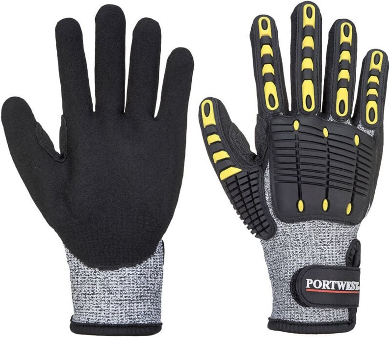 Schnitt- und stoßfeste Handschuhe Grau/Schwarz 3XL - Größe 12