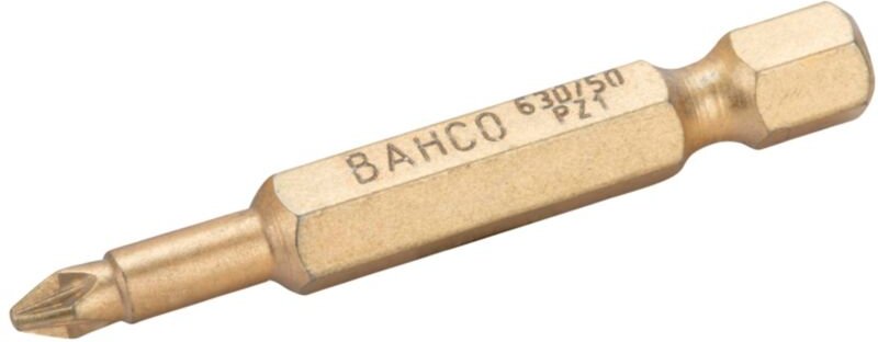 Bahco 1/4 Diamant-Torsions-Schraubendreher Bits für PZ2-Pozidriv-Schrauben 50 mm - 5 Stk./Kunststoffbox