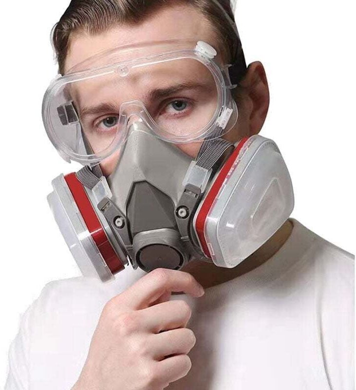 Maschera protettiva 18 in 1, maschera per verniciatura, riutilizzabile, maschera antigas con filtro per spruzzatura, ver...