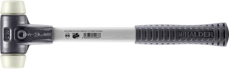 SIMPLEX-Schonhammer, Nylon mit verstärktem Tempergussgehäuse und Fiberglasstiel D=30 mm 3708.030