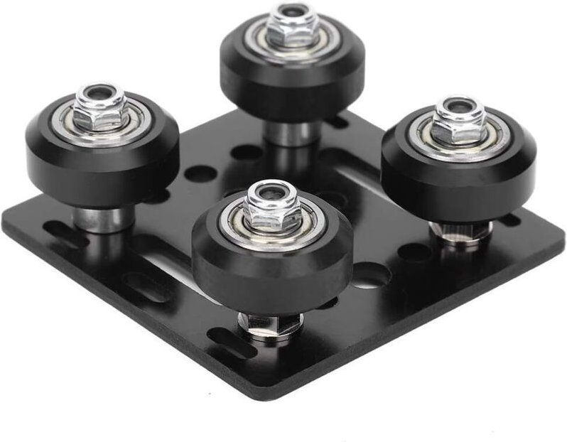 Schwarze V-Slot-Portalplatte, Mini-V-Portalstangenplatte, kleines V-Rad mit Platte, für 3D-Druckerzubehör, Aluminiumprof...