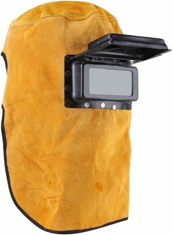 Mumu - Schweißhelm-Schutzmaske, Lederlinse, Clamshell-Schweißhaube, Vollgesichtsschutz, langlebig, hitzebeständig, atmun...